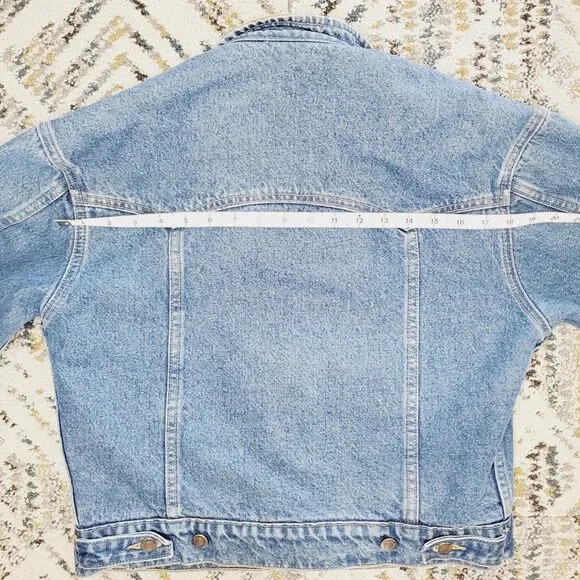 Schaefer LEGEND DENIM JACKET FLEECE LINING Blanket Jean Jacket Mens SZ Small - Picture 10 of 14